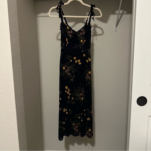 Reformation Black Floral Maxi Dress with Yellow Accents - Picture 13 of 14